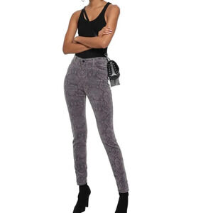 NEW J Brand Maria High Rise Velvet Skinny Jeans Size 30 Snake Print Cotton Blend